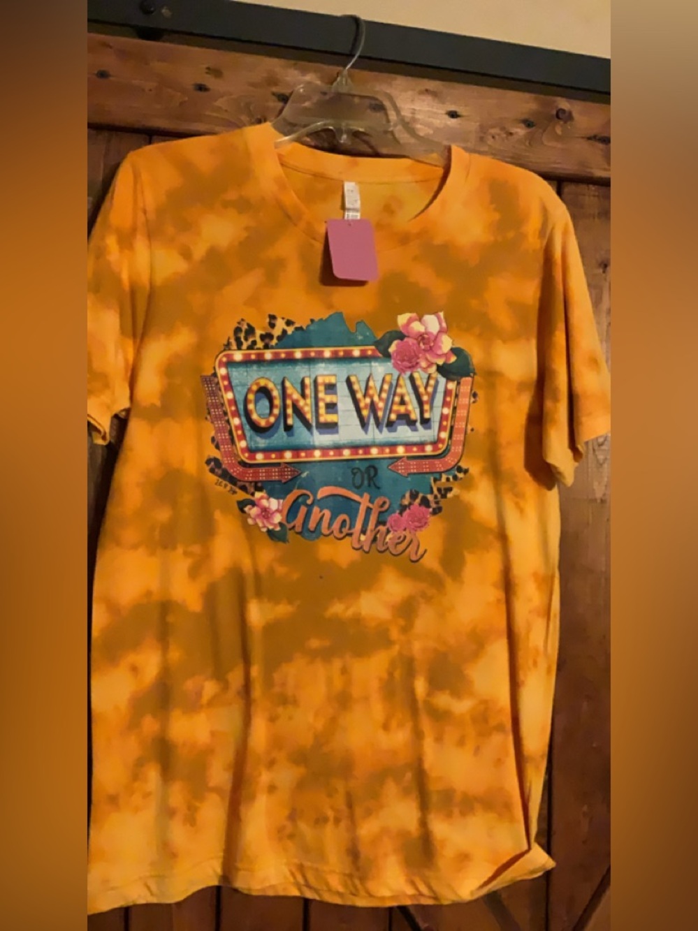 One Way or another Graphic Tie-Dye Tee - yellow/golden